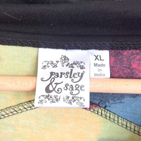 Parsley & Sage Artsy Lagenlook Tunic Top Size XL Art To Wear Boho Avant Garde - Picture 9 of 10